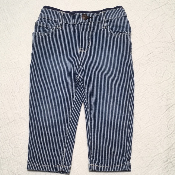 12m (4/$20) Engineer-Stripe OshKosh Jeans - Picture 1 of 16